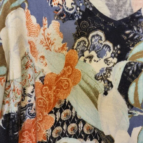 Chico's Women's Spring Summer Artsy Multi-colored Short Sleeve Shirt Sz XL 16/18 - Picture 3 of 7